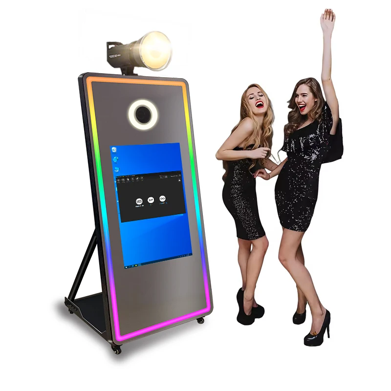 Outstanding Mirror Photo Booth Led Frame Camera Wedding Selfie Magic Mirror Photo Booth Customized Photos