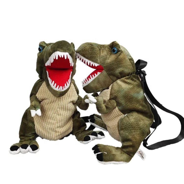 Wholesale 3d T-Rex kids plush shoulder backpack dinosaur bag plush stuffed