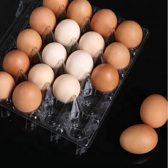 
Factory Price Disposable RPET/PET Clear Blister Plastic Chicken Egg Packing Box Big Egg Tray For Supermarkets 
