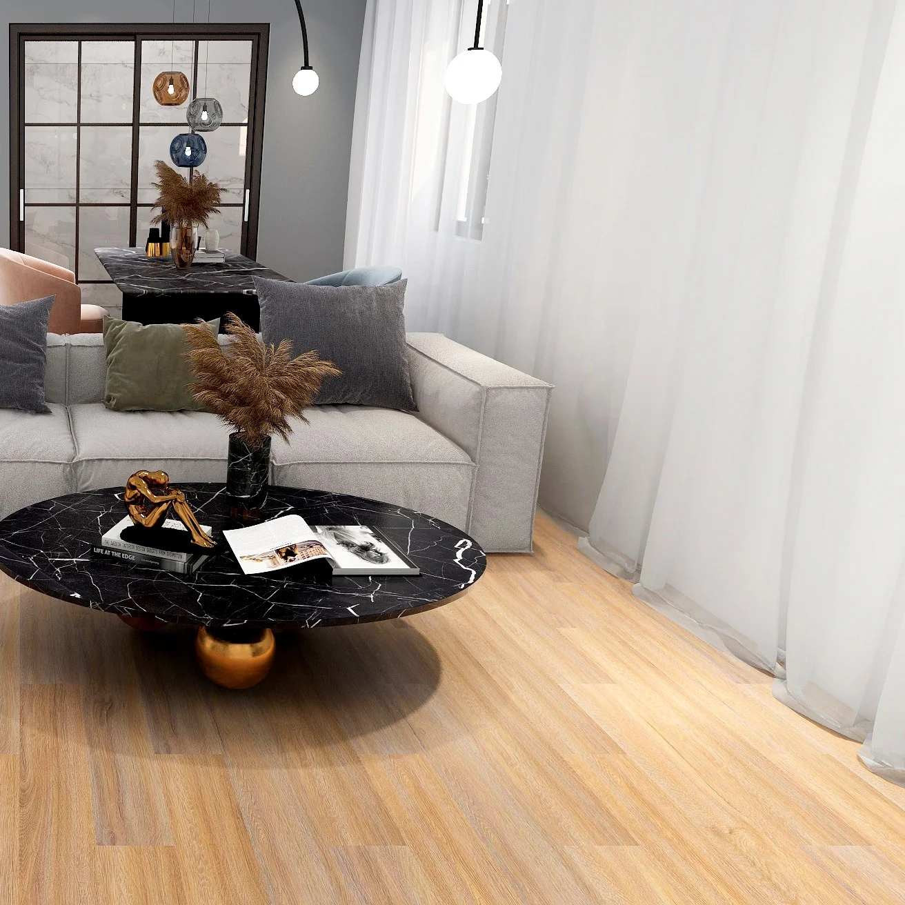 Sound Insulation IXPE Backing Wear Resistant SPC Vinyl Click Flooring With CE For Living Room