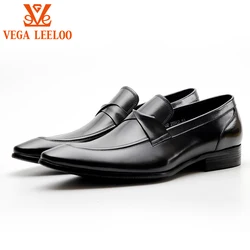 Мужские классические кожаные туфли, Простые Модные лоферы, износостойкая резиновая подошва