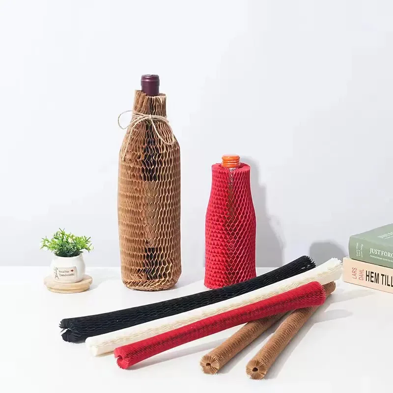 Kraft Degradable 101 Hot Selling Wine Bottle Ceramic Products Edge Protector Honeycomb Paper Sleeve Factory Wholesale