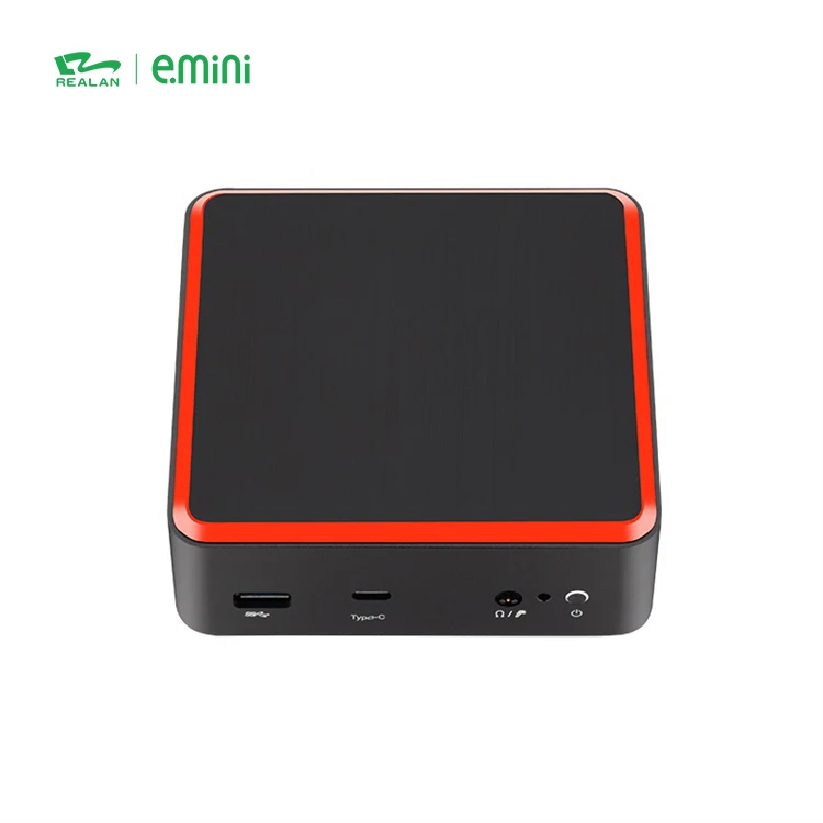 Realan school fanless pc mini desktop linux pc barebone for education
