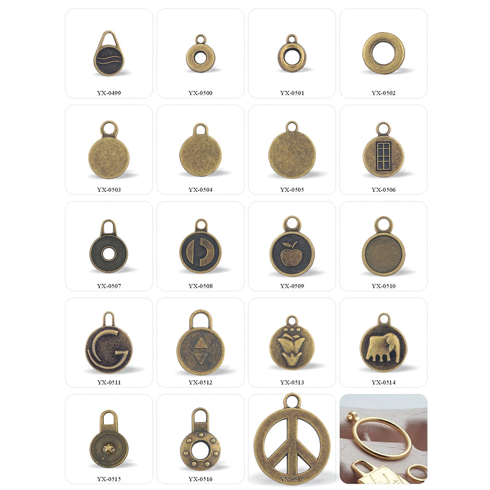 
YUANXING Custom Size #3 #4 #5 #8 # 10 Zinc Alloy Metal Round Pull Ring Zipper Puller For Handbag 