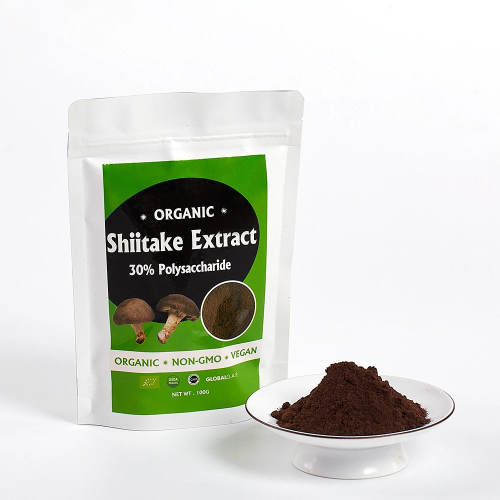 Экстракт грибов shiitake в порошке 30% полисахарид экстракт фруктов упаковка 100 г