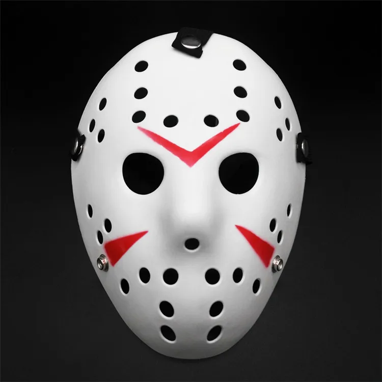 Красно-белая цветная пластиковая маска Jason Voorhees маскарадная вечеринка Хэллоуин страшная