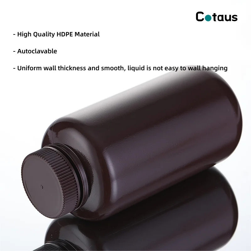 Cotaus школьные лабораторные принадлежности HDPE янтарный 30 мл 60 500 1000 безопасный колпачок Биохимический флакон с реагентом