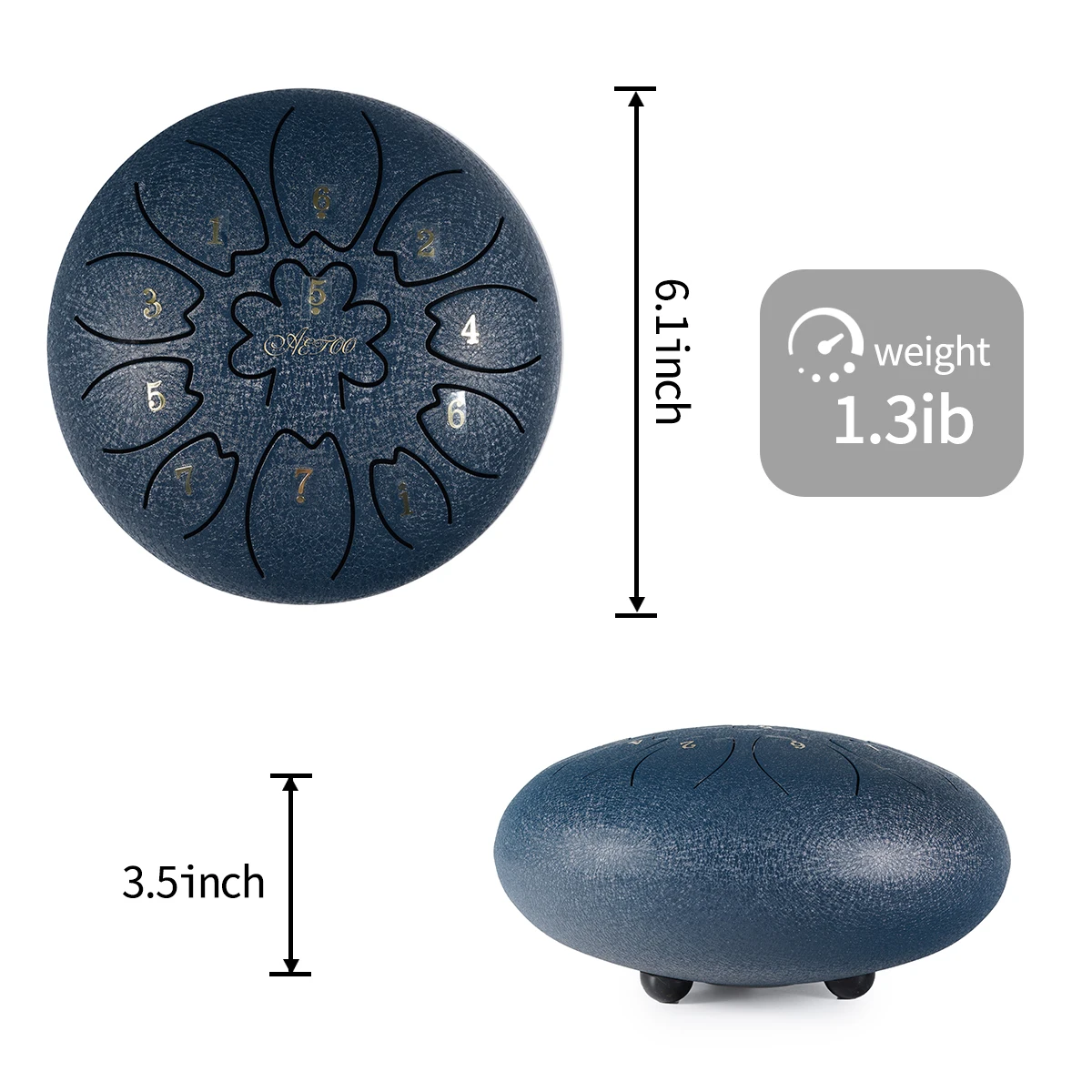 
Wholesale black 6 inch Steel Tongue Percussion Drum Handpan Chakra Drum FREE bag and mallets steel tongue drum 