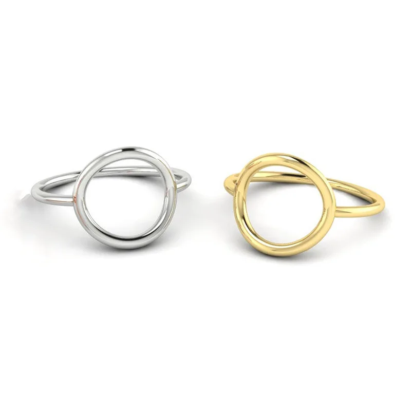 eManco Minimalist 316L Stainless Steel Classic Circle Ring for Women