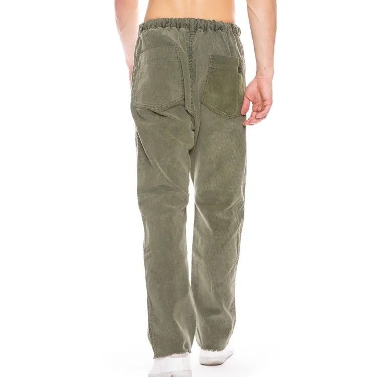 custom oem fashion designer high waist causal trousers boy outdoor workout streetwear khaki winter vintage men corduroy pants