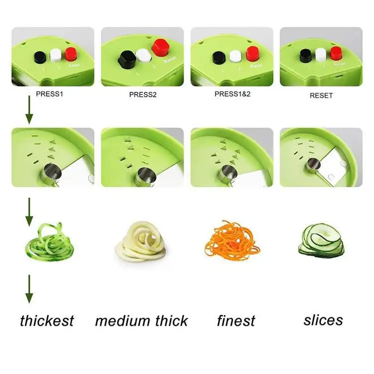 Wholesale Adjustable Cutter With Container Noodle Maker Spiral 5 In 1 Spiralizer Vegetable Slicer