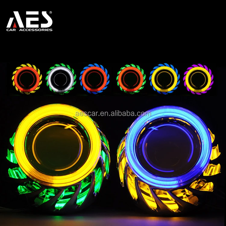AES X1C Bi Xenon Projector Lens HID H1 Kit 2.5inch Double Angle Eyes Car Projector Kit Easy Installation Car Headlight