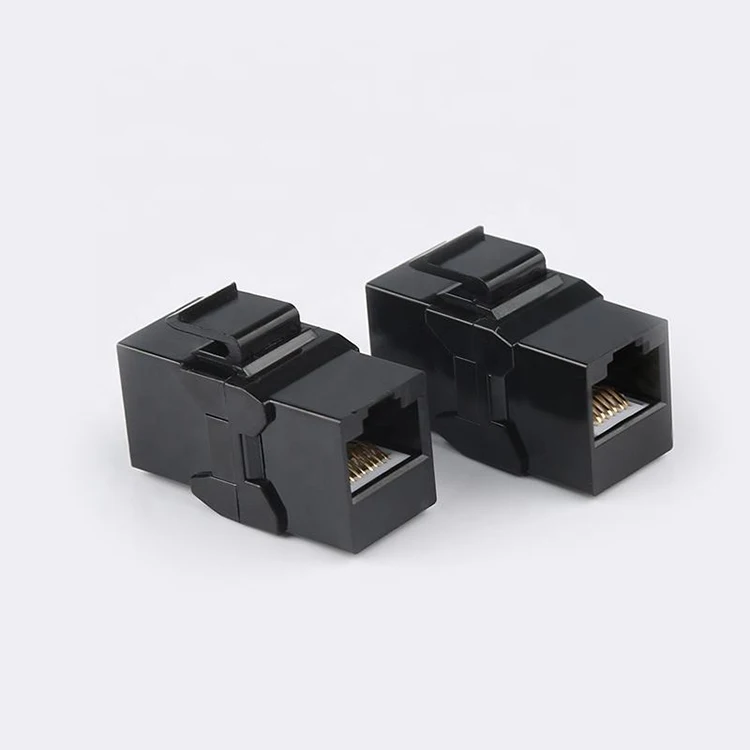 Chinese Manufacturer Best Sale Black 180 Degree Network Module RJ45 CAT6 UTP Keystone Jack
