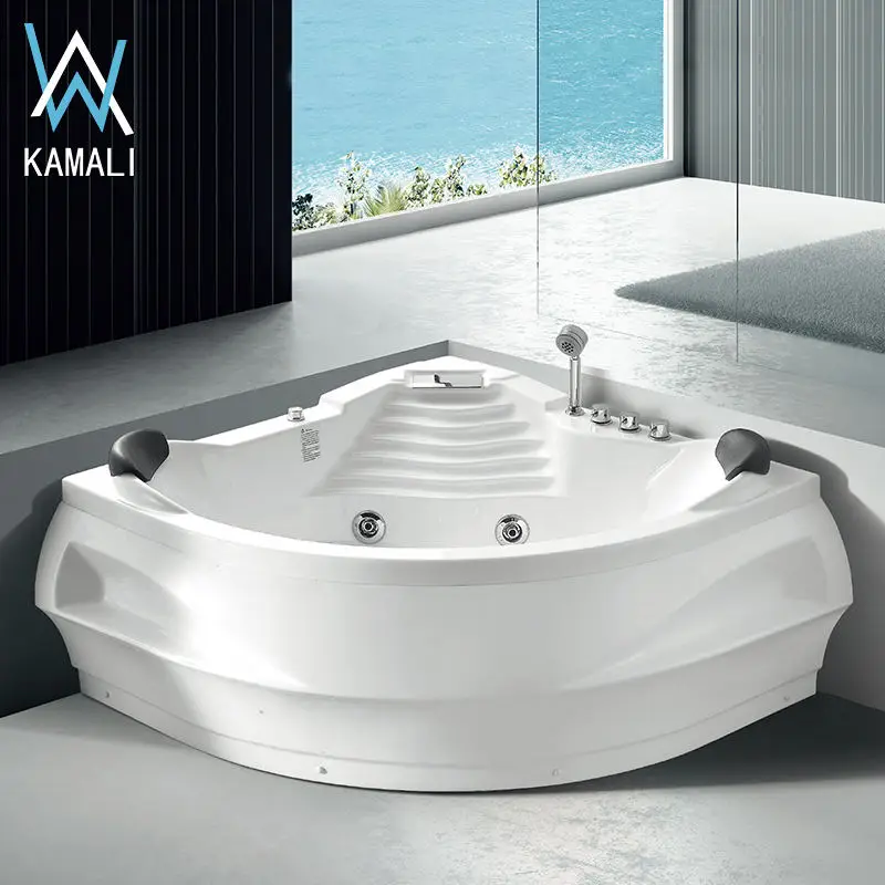 Kamali M3013 2 Person Big Mobile Massage Bathtub Hot Sex Soaking Spa Bath Tub Japanese Baignoire Fiber Glass for Adults 1 Piece