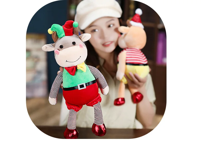 Hot sale soft plush cow toy For Children Christmas Gift  stuffed animal mascot