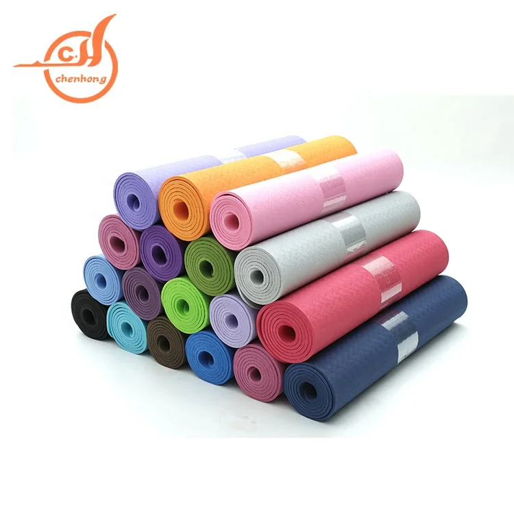 Free logo high quality eco-friendly non slip yoga mat with custom 6mm 8mm 10mm 1/2 Inch extra thick durable tpe yoga mats