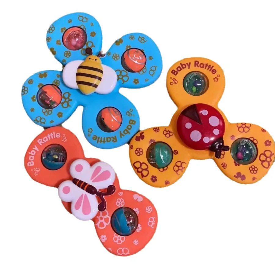 3-piece Baby Bath Sucker Toy Educational Fun Spinning Fidget Spinner For Children water toy