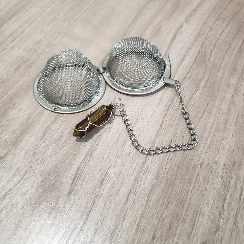Crystal gemstone tea strainer infuser tea ball infuser with crystal