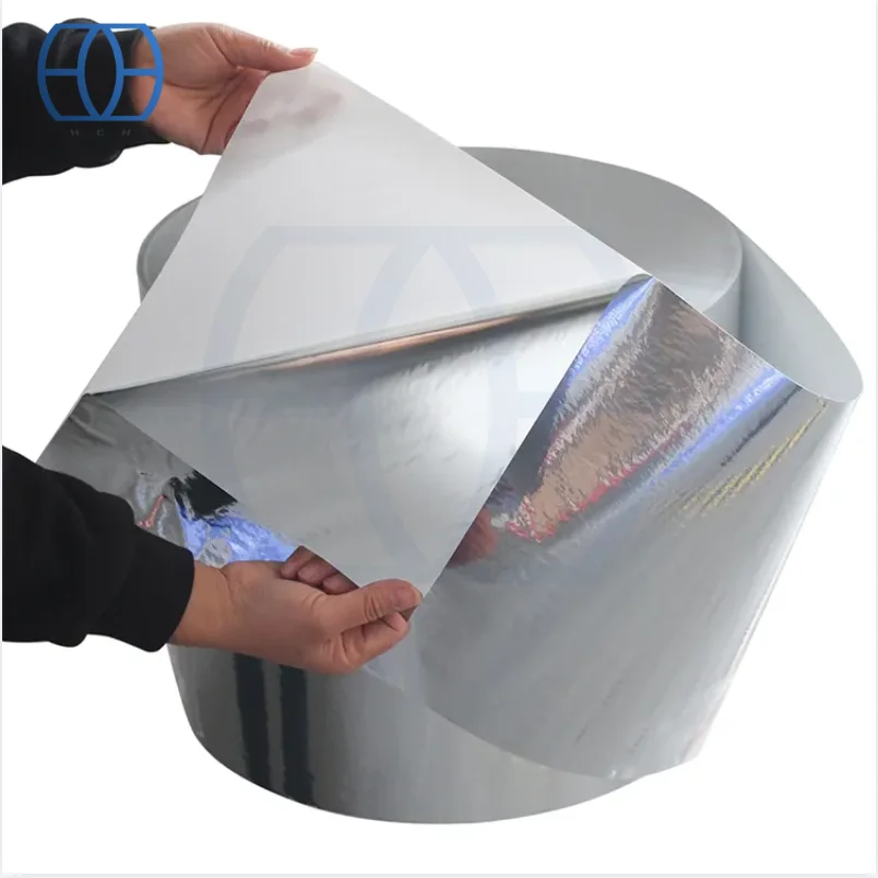 Factory direct sales bright silver jumbo label roll self adhesive pp material in rolls