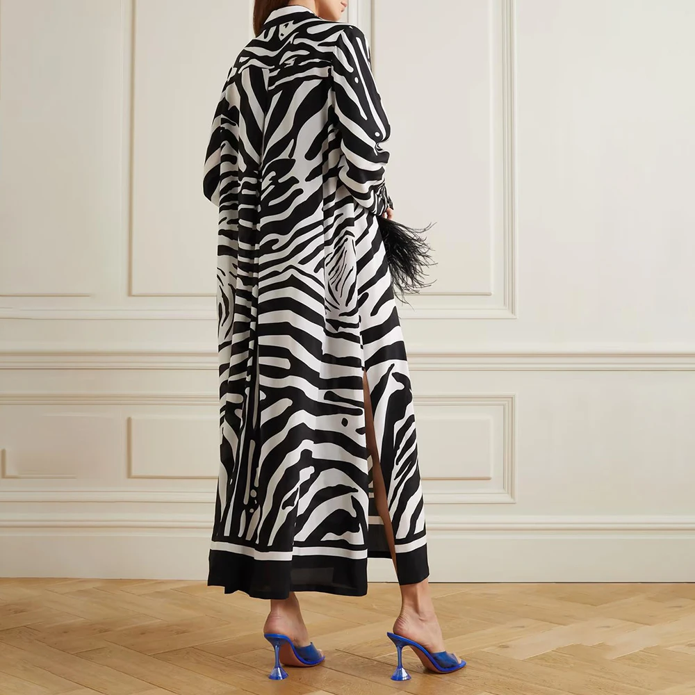 Hot Selling Sexy Animal Zebra print Loose Long Maxi Dress Custom Long Maxi Dress Women Clothing All Over Print Dress For Women
