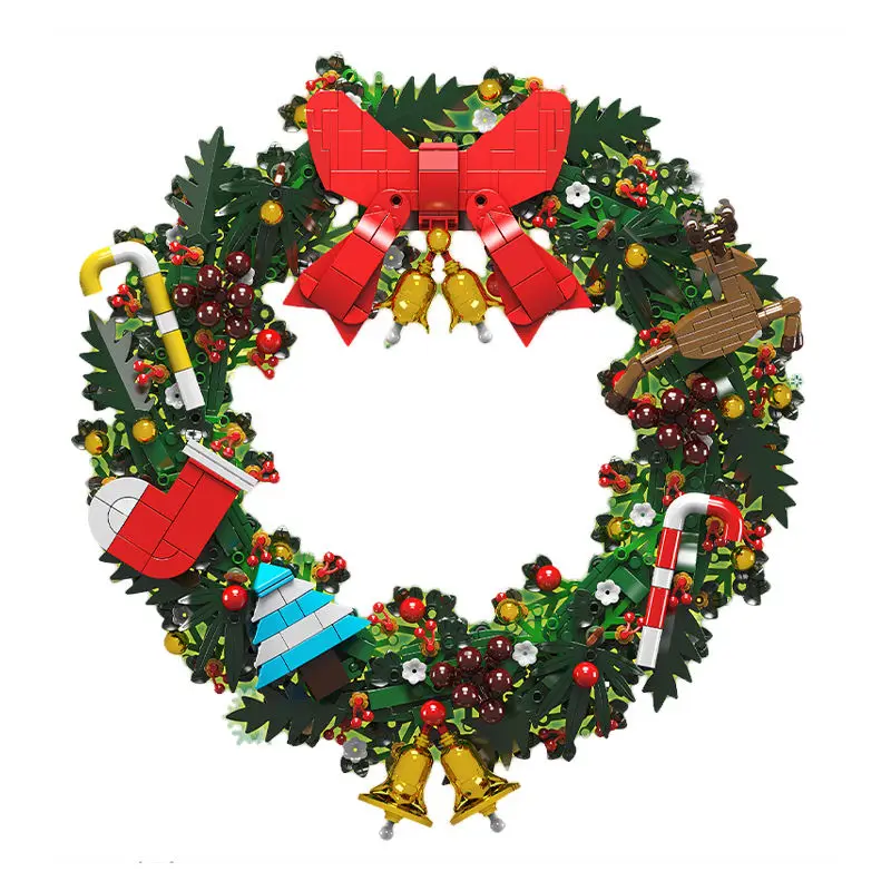 Mould King 10073 10074 Christmas Wreath 10340 Eucalyptus and Dried Flower Model Kids Gift Building Block Sets kids boys girls
