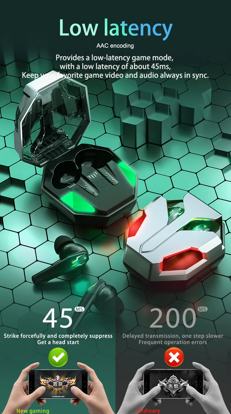 GM1 TWS настоящая Беспроводная игровая гарнитура BT5.1 с низкой задержкой водонепроницаемые мини-наушники микрофоном для мобильного телефона спортивные стерео