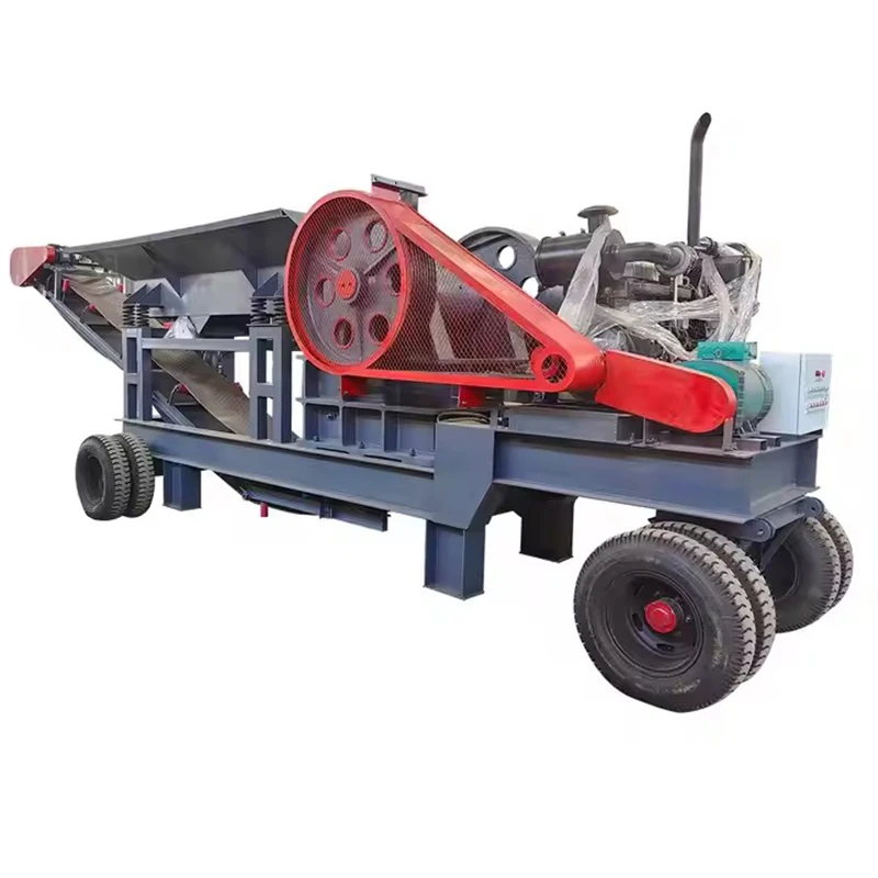 10-20T/H mobile diesel crusher Gold mine jaw crusher