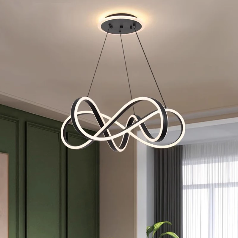 Kitchen Dining Modern Design Linear Pendant Light Restaurant Bars Low Ceilings Hanging Led Chandelier