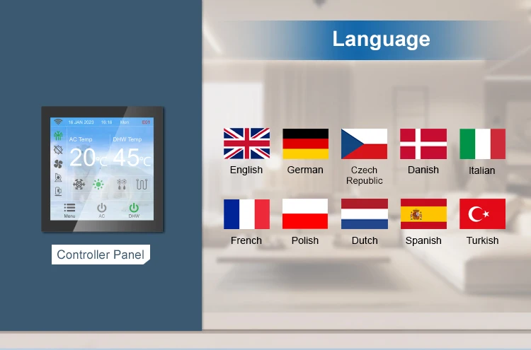 R290 R32 Inverter Geothermal Floor Heating System Water to Water Heatpump 6KW 8KW 10KW 16KW 20KW 26KW Ground Source Heat Pump