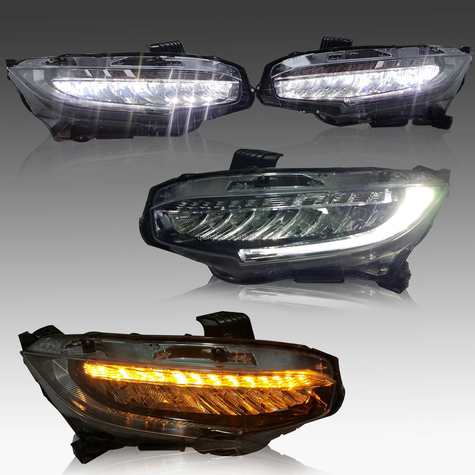 FOR Honda Civic LED automotive headlights Edition Projector HD Matrix Laser  Original 100-18662  Plug-in connector headlight