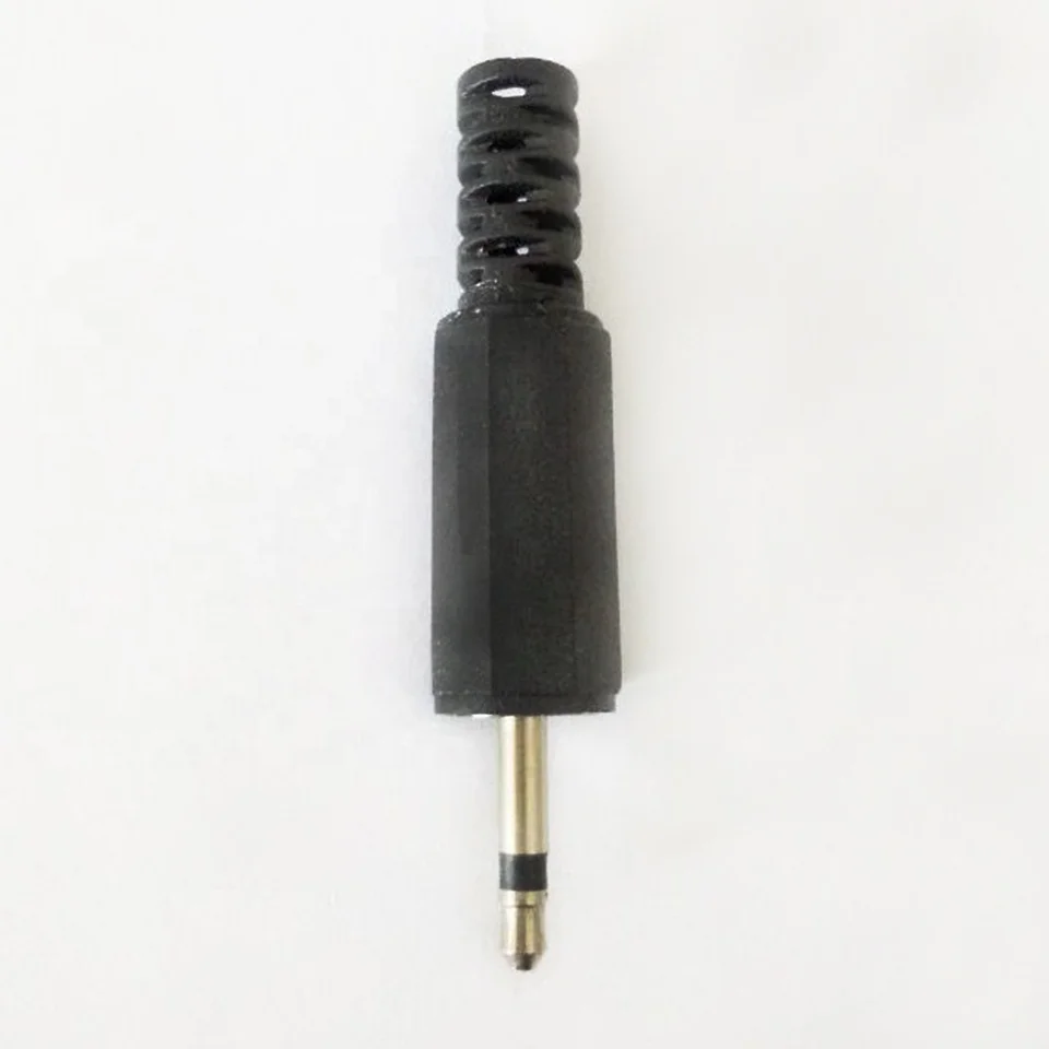 assembled 2.5 mm TRS stereo audio plug with plastic cover