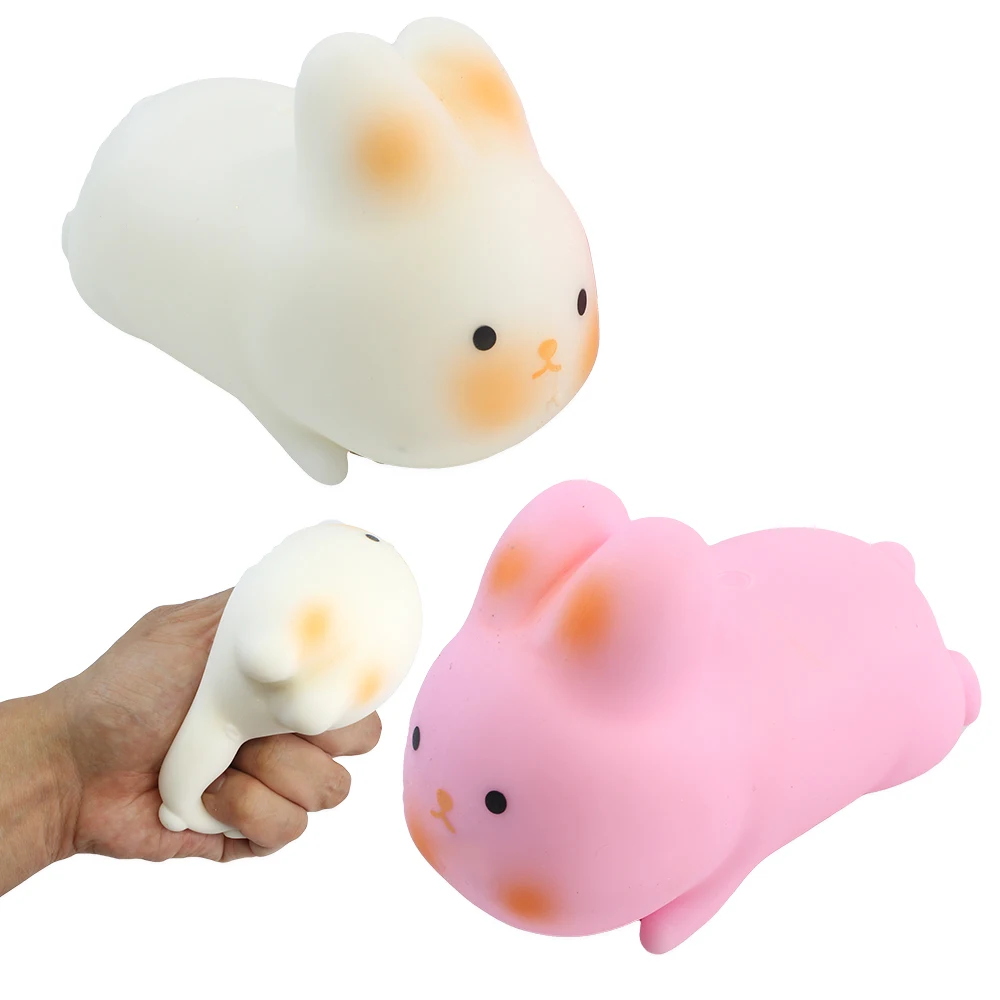 Pink Rabbit Stress Toy Rabbit Stress Squeeze Toy Anti-Anxiety Funny Rebound Ball Fidget Toy
