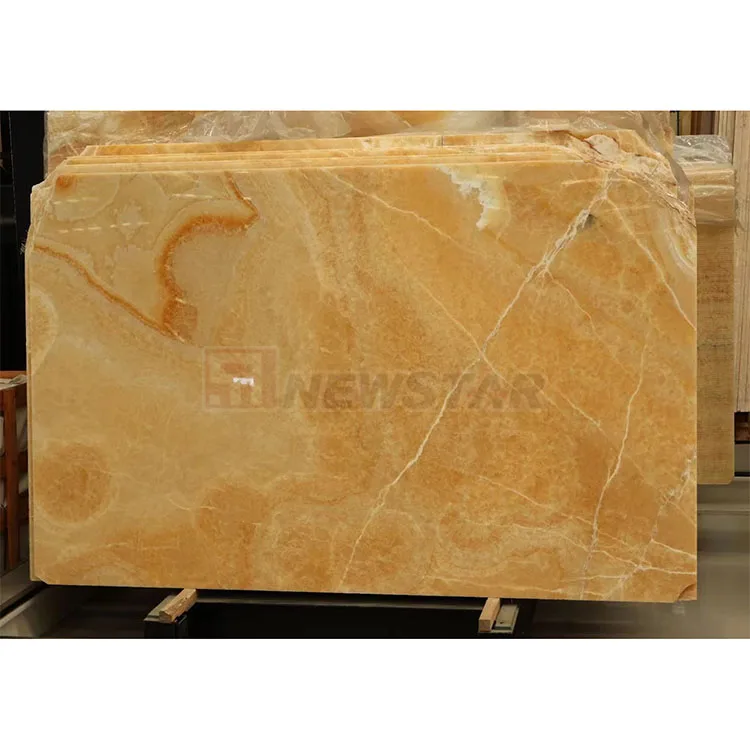 Newstar Good Price Natural Stone Luxury Yellow Honey Onyx for Interior Decoration Onyx Stone Slab