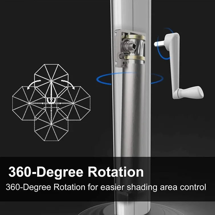 Hot Sale 3*4m Waterproof Square Parasol Aluminum Patio Umbrella Roman Parasol For Garden With Led Light