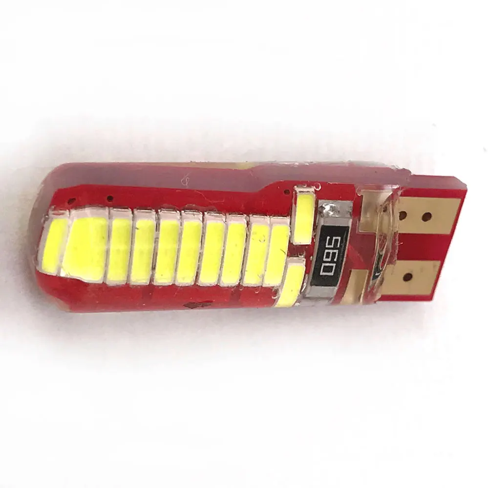 T10 194 Led W5w Canbus 4014 24 SMD Silica Super Bright Led License Plate Lamp 12V Bidirectional Light White T10 Led Bulbs