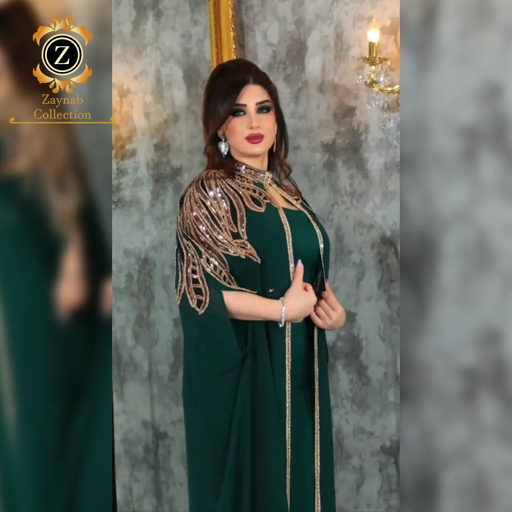 Zaynab Turkey Fashion Abaya Black Fabric Abaya Dubai Burqa  Women Chiffon Embroidery Turkey Fashion Abaya