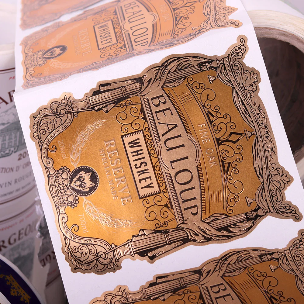Hot Sales Wine Bottle Metal Label Aluminum Stickers Custom Luxurious Metal Label Sticker Manufacturer
