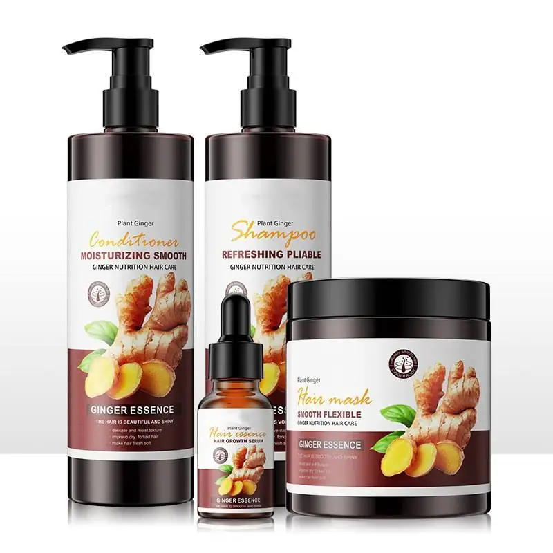 Hot Sell Hair Care Sets Ginger Shampoo and Conditioner Anti Dandruff Anti Hair Loss Hair Growth Shampoo