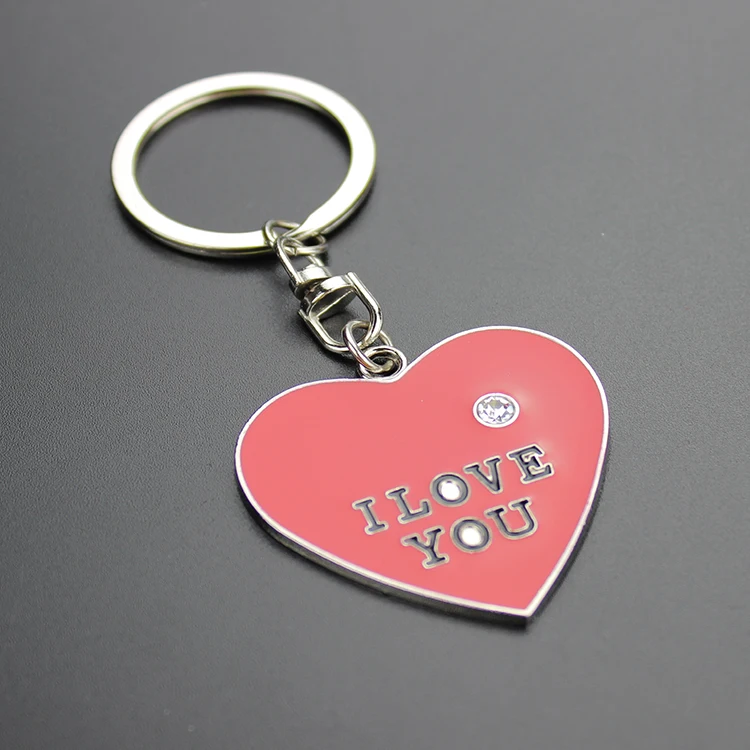 Love Heart shape lovely zinc metal color keychain