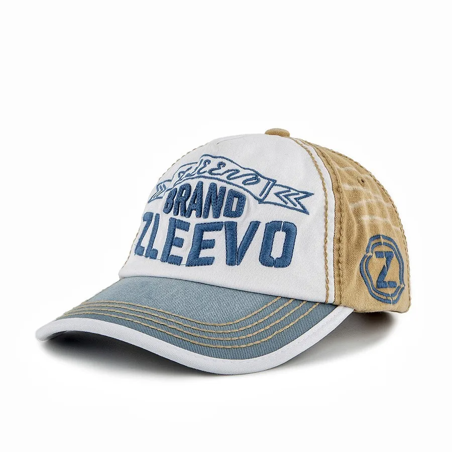 Alphabet Embroidery stitching color soft top curved brim baseball cap washed duck cap sun hat