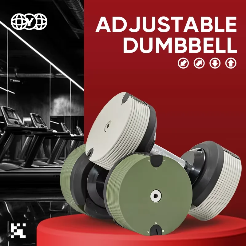 Adjustable Dumbbells 1kg Increments Chrome Coated Steel Plates Training Exercise Weightlifting 24kg 53IB Gym Dumbbells