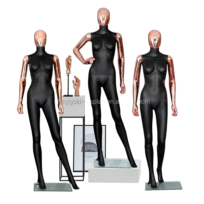 Окно леди maniquie женский золотистый и черный стекловолокна Manequin полноразмерный дисплей женские манекены женских с