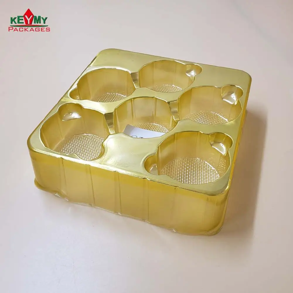 customize gold PET tray, safety for food with lab approval,  cookie tray in Shenzhen