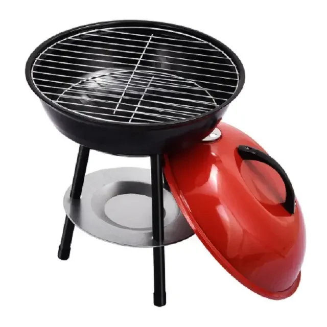 round Apple-Shaped Portable Charcoal BBQ Grill Small Outdoor Oven for Barbecues
