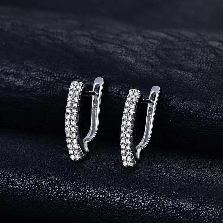 Poliva 925 Sterling Silver Rhodium Plating Simple Pave Setting Diamond English Lock For Women