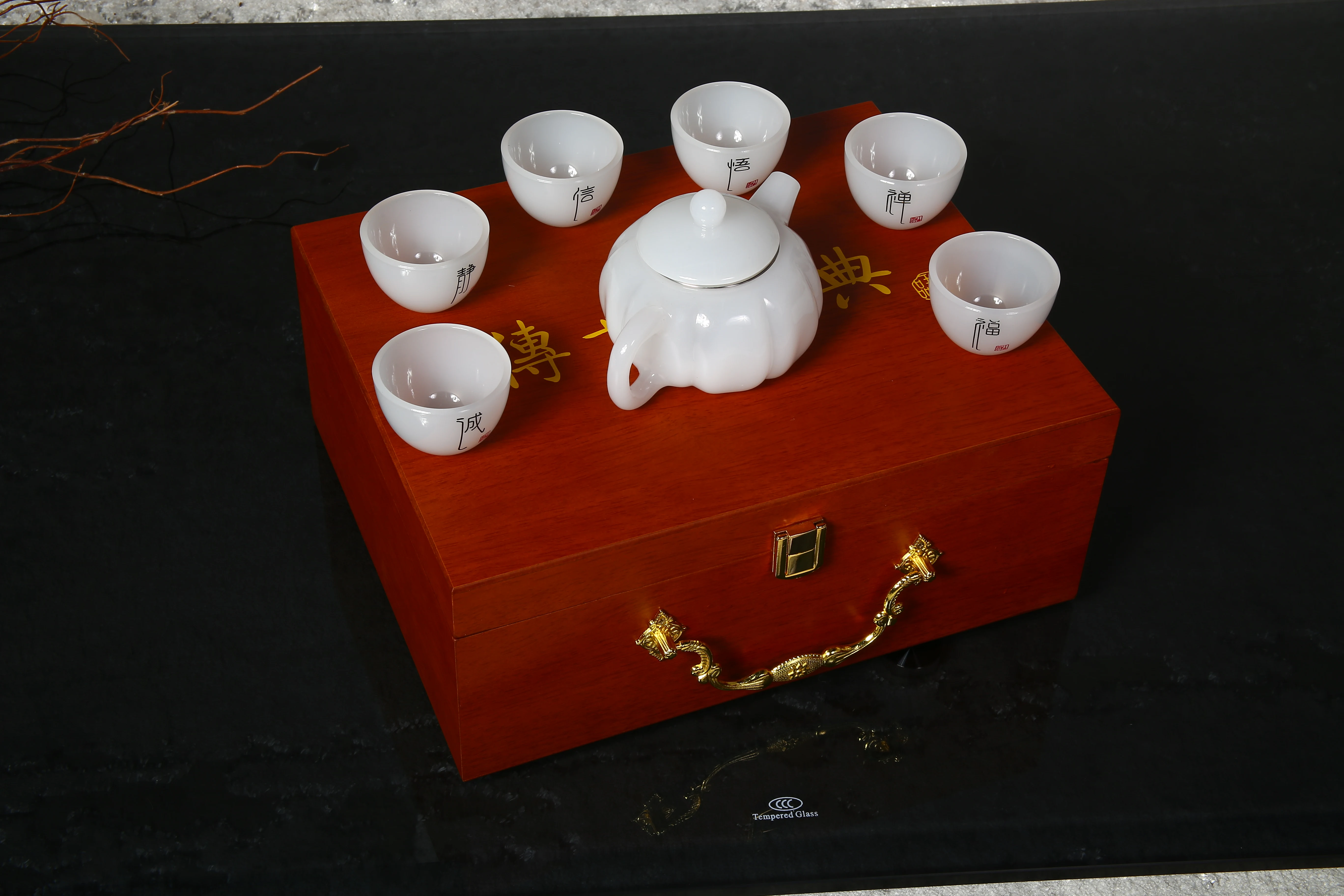 High Quality Luxury Oriental new Design Fine bone china Floral Designs 6pieces Tea Pot Cup  Set Ceramic Tea Set