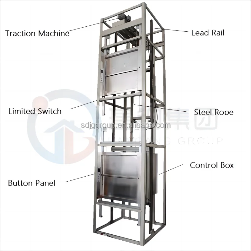2 Stops 100 kg Hotel Residential Used Laundry Elevator Small Restaurant Kitchen Food Elevator Lift Dumbwaiter