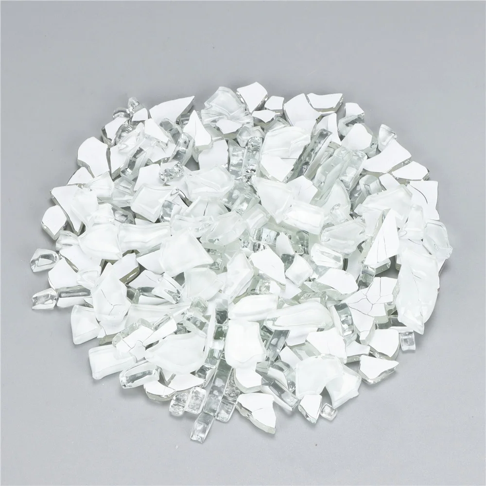 Irregular clear ice crackle mosaic handmade broken crystal clear glass mosaic tile