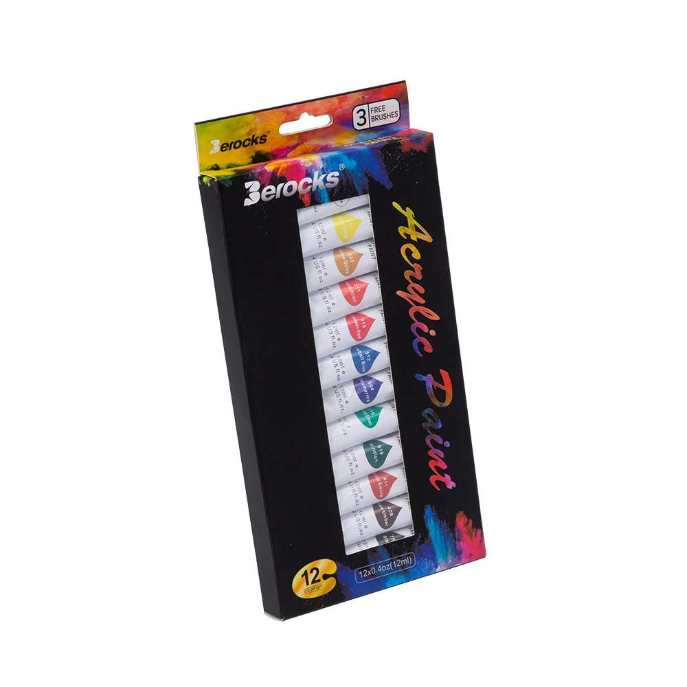 Wholesale 12 Colors 12 ML Acrylic Paint Set  Art Painting Professional Artist Acrylic Paint set