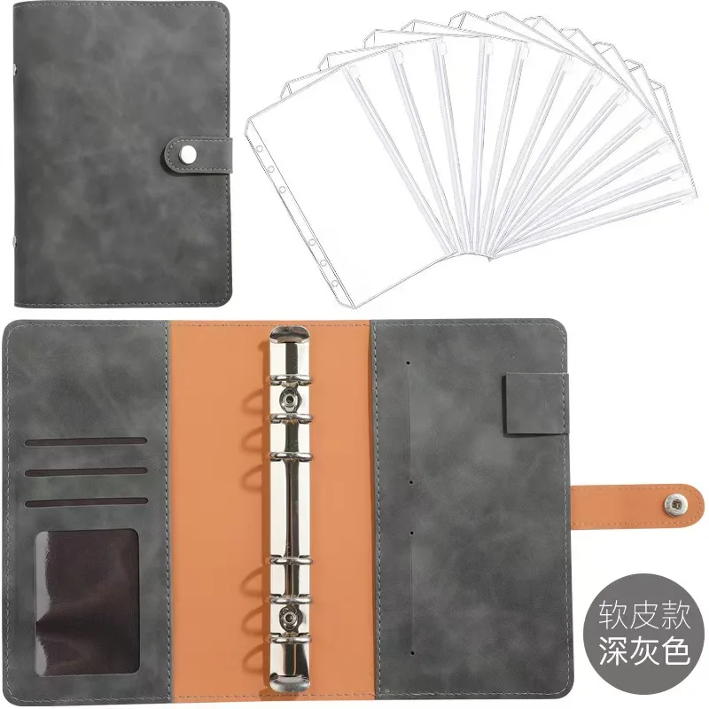 A6 PU Leather Budget Notebook Cash Envelopes System Set with Binder Pockets for Money Budget Saving Bill Organizer Party Gift